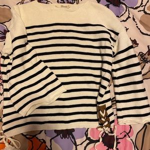 Midriff striped sweater